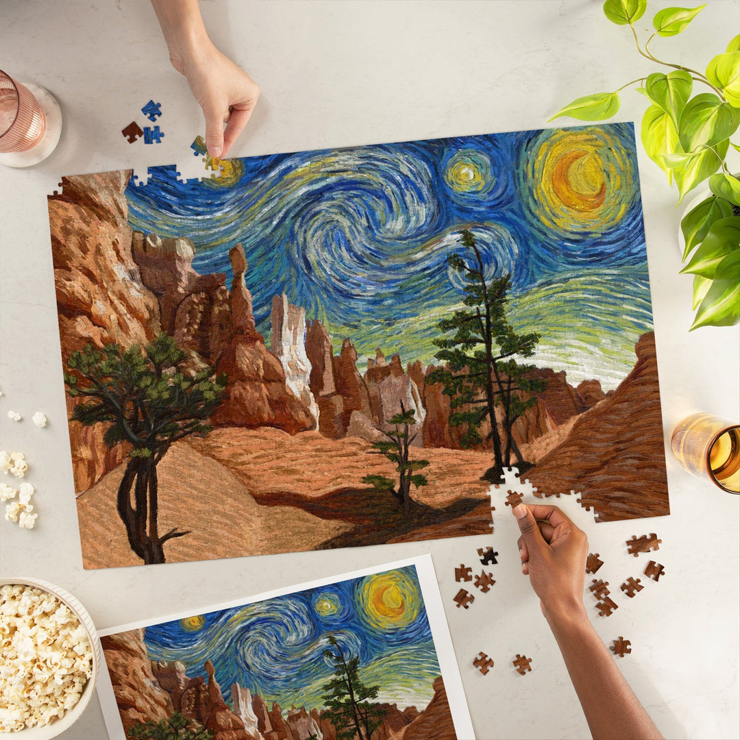 Bryce Canyon, Starry Night National Park Series, Jigsaw Puzzle Puzzle Lantern Press 