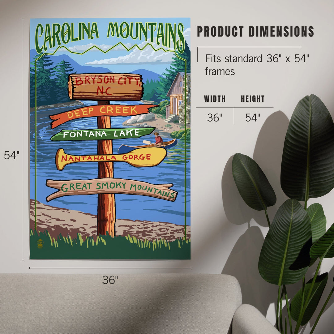 Bryson City, North Carolina, Sign Destinations, Art & Giclee Prints - Lantern Press