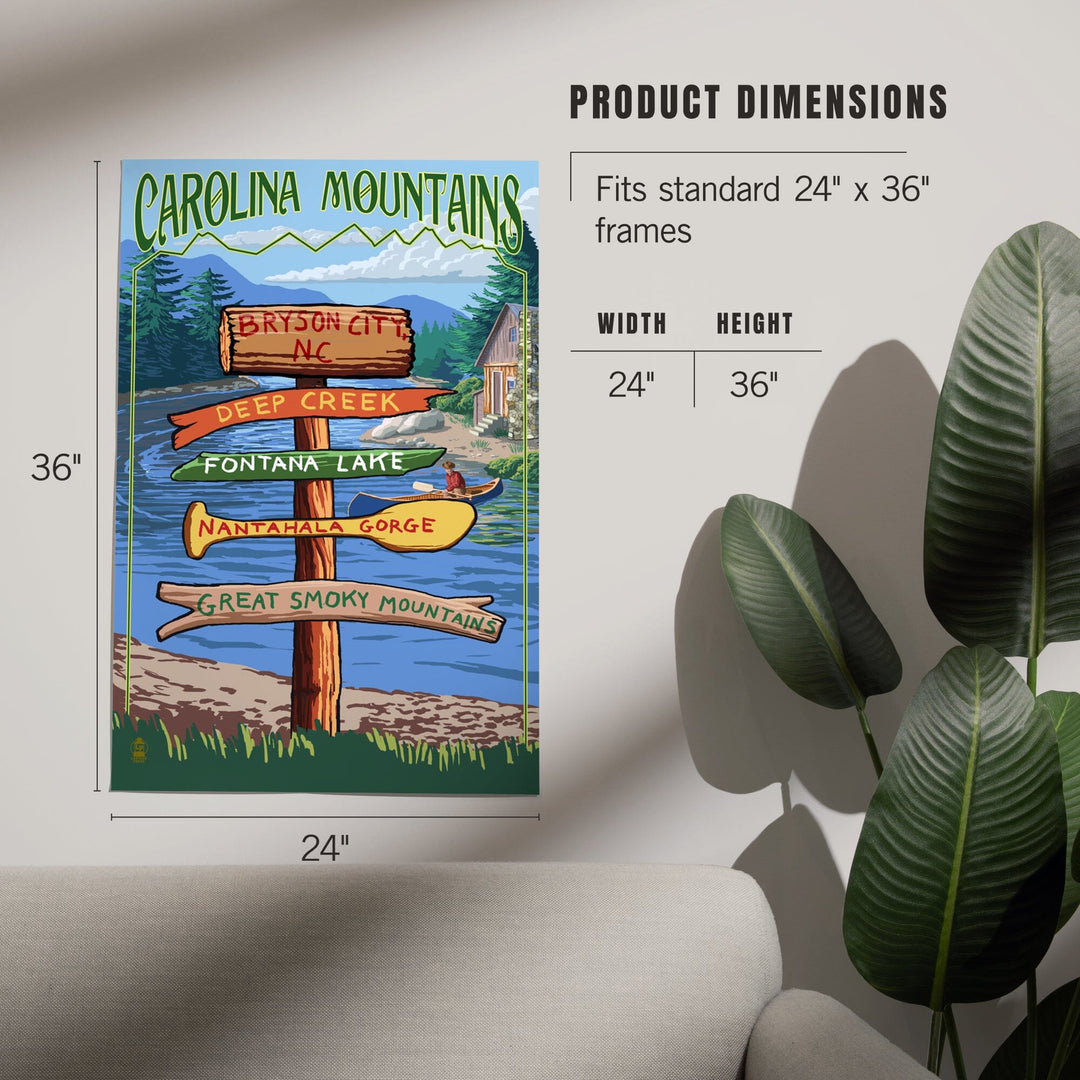 Bryson City, North Carolina, Sign Destinations, Art & Giclee Prints - Lantern Press