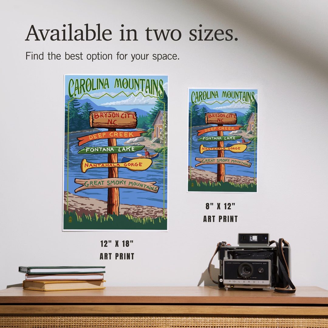 Bryson City, North Carolina, Sign Destinations, Art & Giclee Prints - Lantern Press