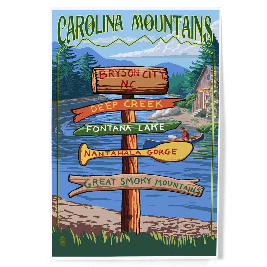 Bryson City, North Carolina, Sign Destinations, Art & Giclee Prints - Lantern Press