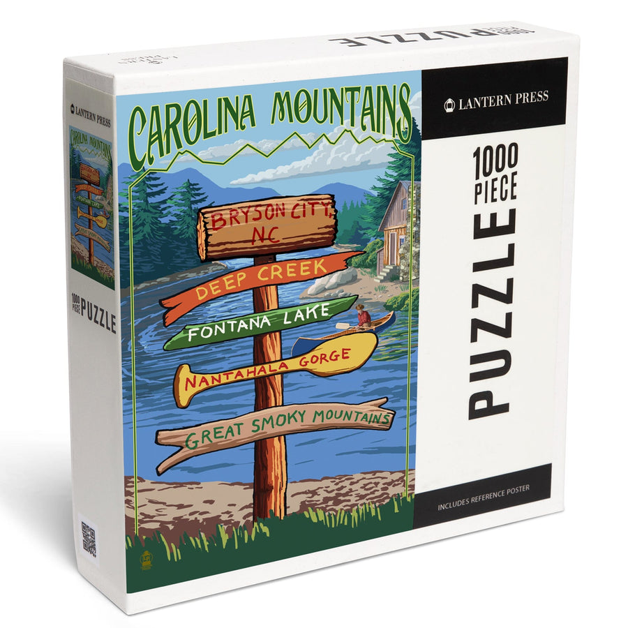Bryson City, North Carolina, Sign Destinations, Jigsaw Puzzle Puzzle Lantern Press 