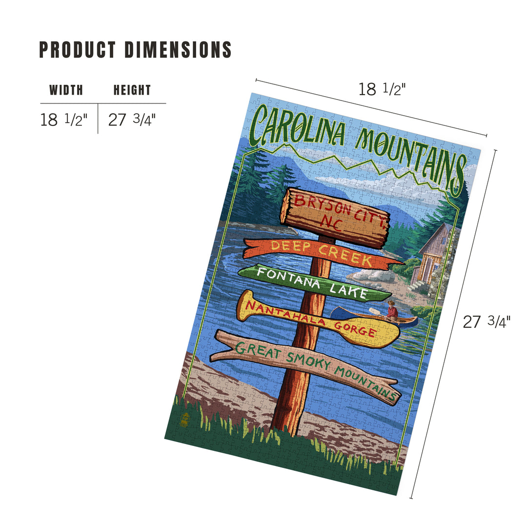 Bryson City, North Carolina, Sign Destinations, Jigsaw Puzzle Puzzle Lantern Press 