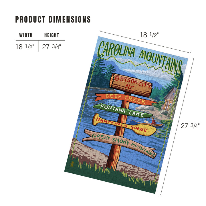Bryson City, North Carolina, Sign Destinations, Jigsaw Puzzle Puzzle Lantern Press 