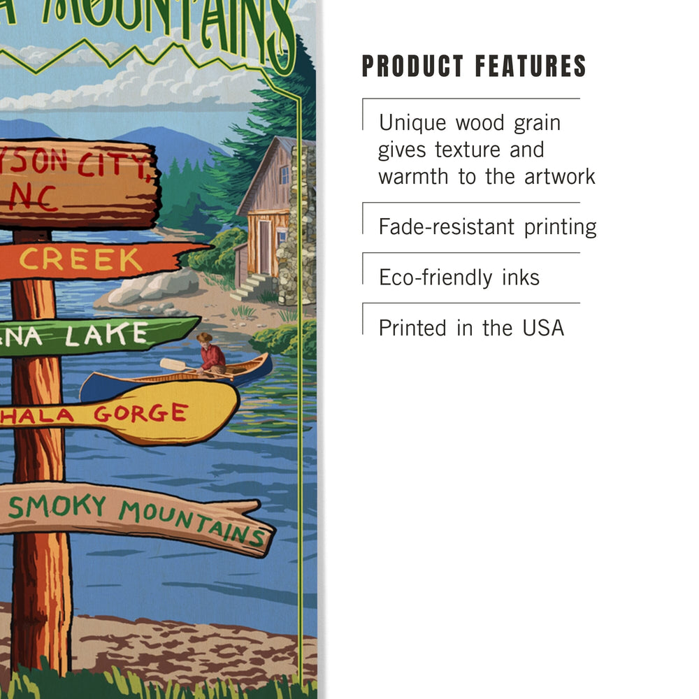Bryson City, North Carolina, Sign Destinations, Lantern Press Poster, Wood Signs and Postcards - Lantern Press