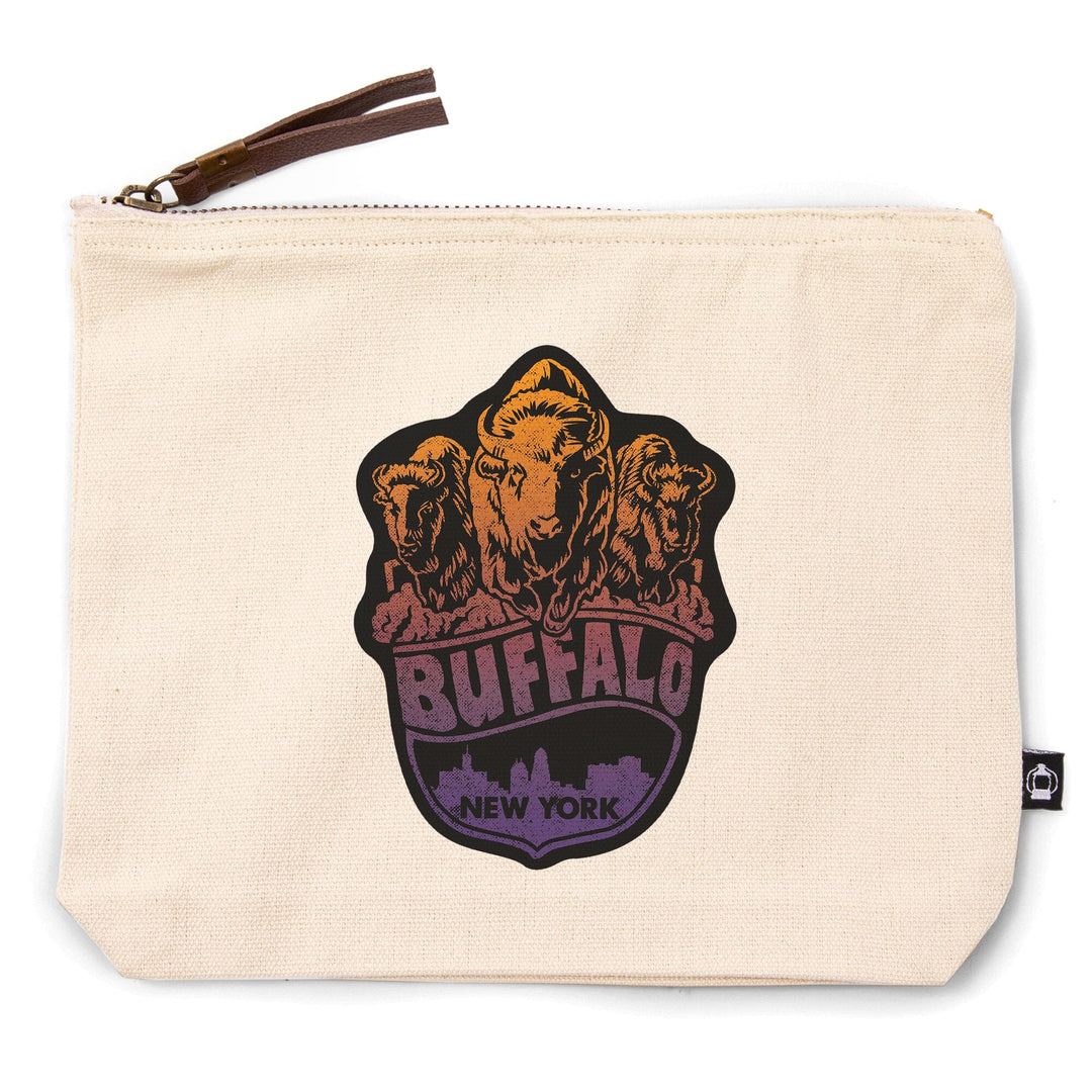 Buffalo, New York,, Organic Cotton Zipper Pouch, Go Bag Go Bag Lantern Press 