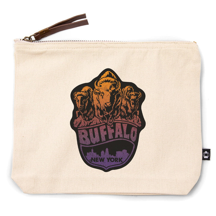 Buffalo, New York,, Organic Cotton Zipper Pouch, Go Bag Go Bag Lantern Press 