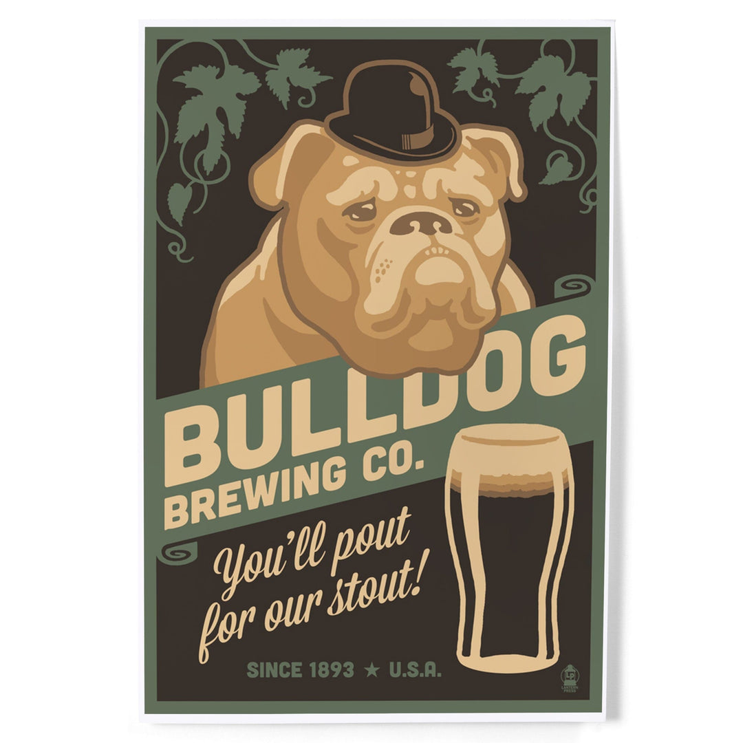 Bulldog, Retro Stout Beer Ad, Art & Giclee Prints Art Lantern Press 