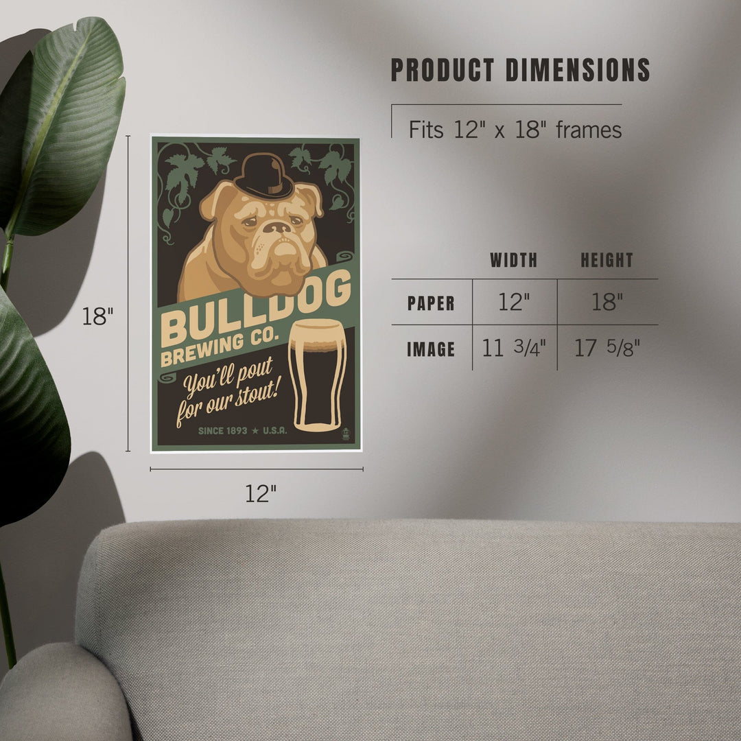 Bulldog, Retro Stout Beer Ad, Art & Giclee Prints Art Lantern Press 