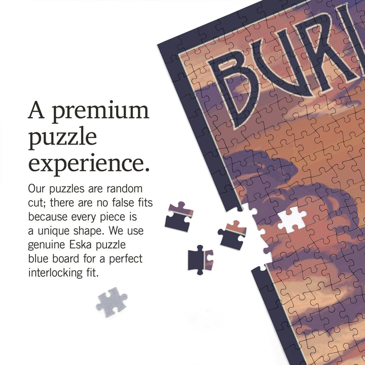 Burlington, Vermont, Dock and Sunset, Jigsaw Puzzle Puzzle Lantern Press 