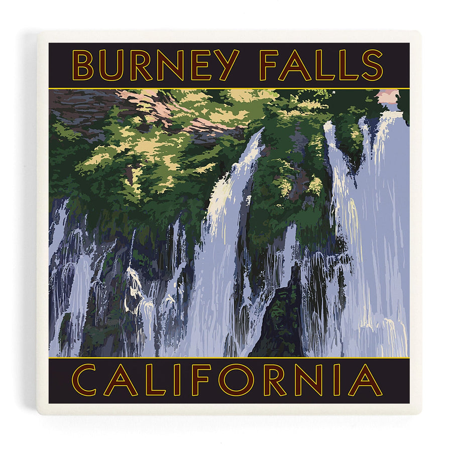 Burney Falls, California Scene, Coasters Coasters Lantern Press 