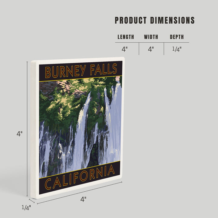 Burney Falls, California Scene, Coasters Coasters Lantern Press 