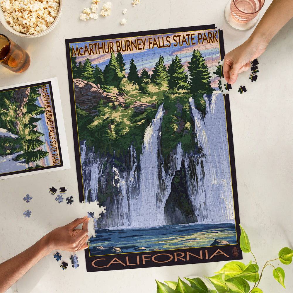 Burney Falls, California Scene, Jigsaw Puzzle Puzzle Lantern Press 