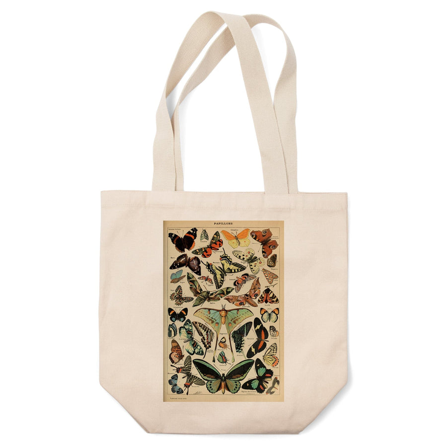 Butterflies, C, Vintage Bookplate, Adolphe Millot Artwork, Tote Bag Totes Lantern Press 