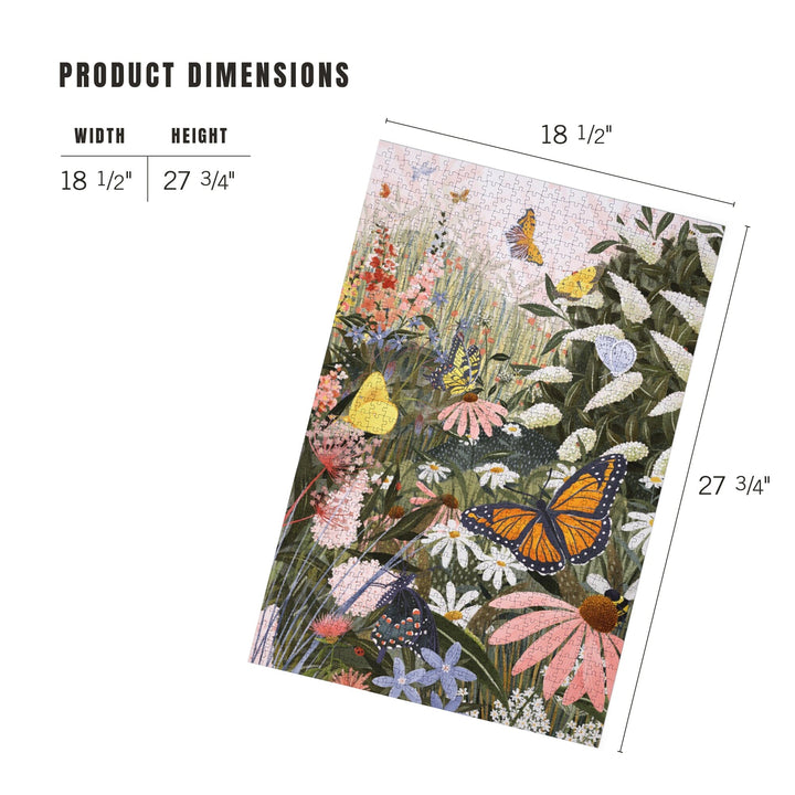 Butterfly Garden, Pastel, Jigsaw Puzzle - Lantern Press