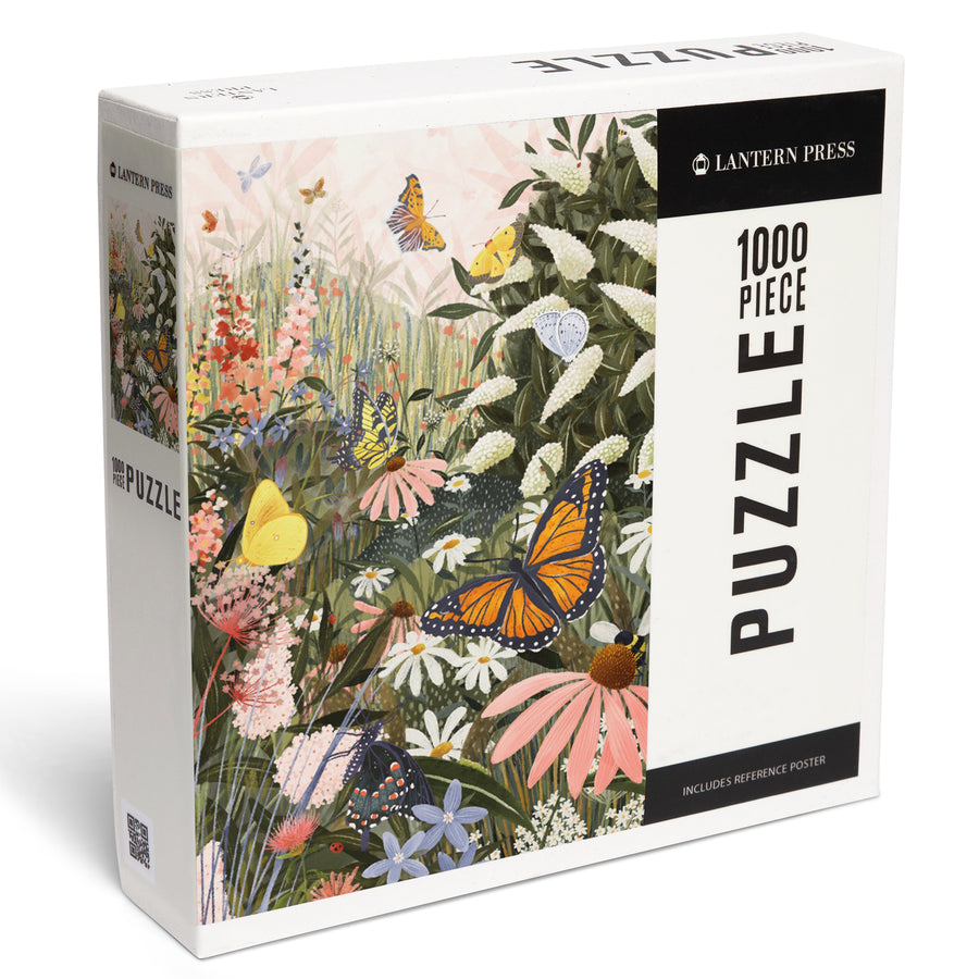Butterfly Garden, Pastel, Jigsaw Puzzle Puzzle Lantern Press 