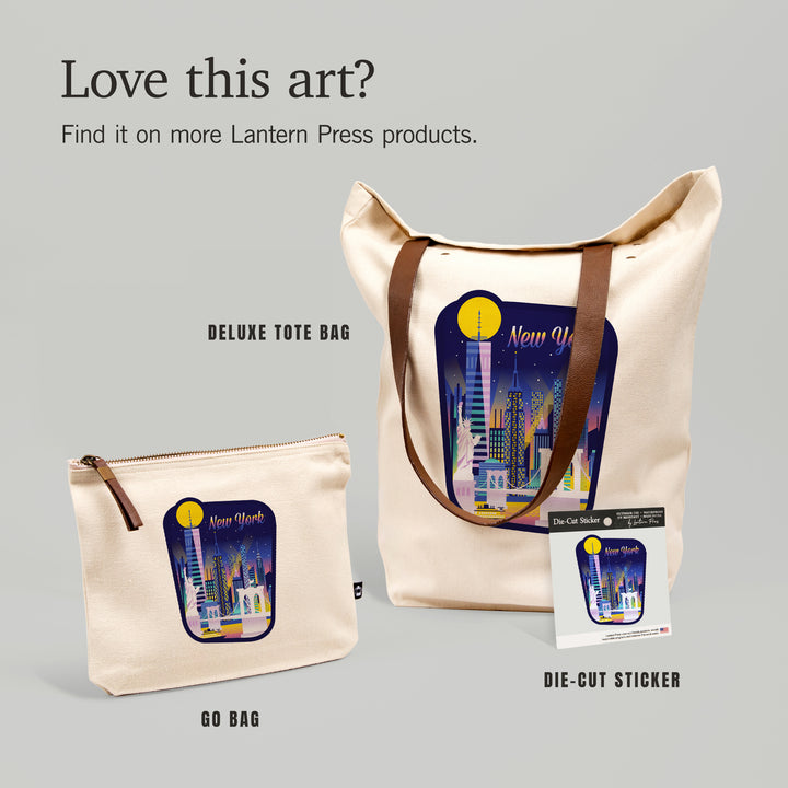 New York City, Retro Skyline Chromatic Series, Vinyl Sticker