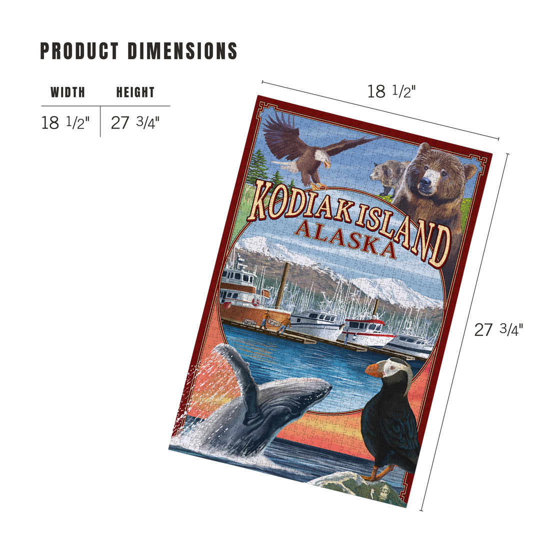 Kodiak Island, Alaska, Montage Views, 1000 Piece Jigsaw Puzzle