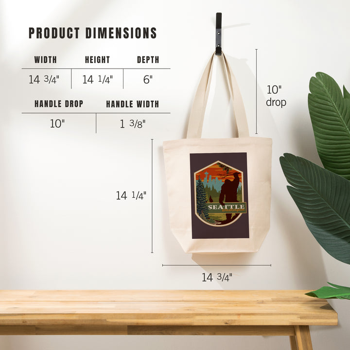 Seattle, Washington, Bigfoot, WPA Style,, Tote Bag