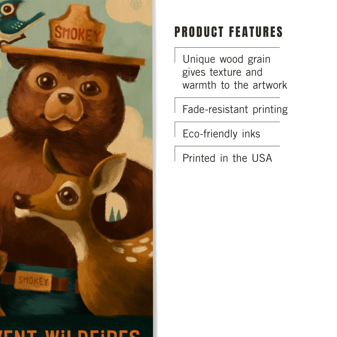 Smokey Bear, Only You, Oil Painting, Officially Licensed, Wood Sign and Postcards