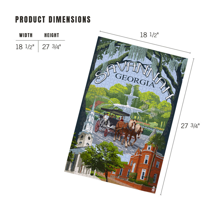 Savannah, Georgia, Town Views, Jigsaw Puzzle