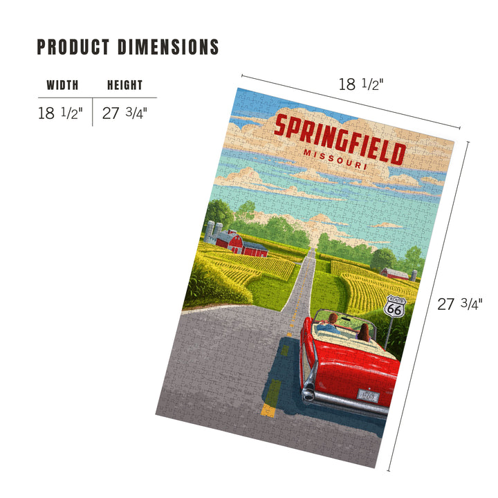 Springfield, Missouri, Painterly, Route 66, 1000 Piece Jigsaw Puzzle