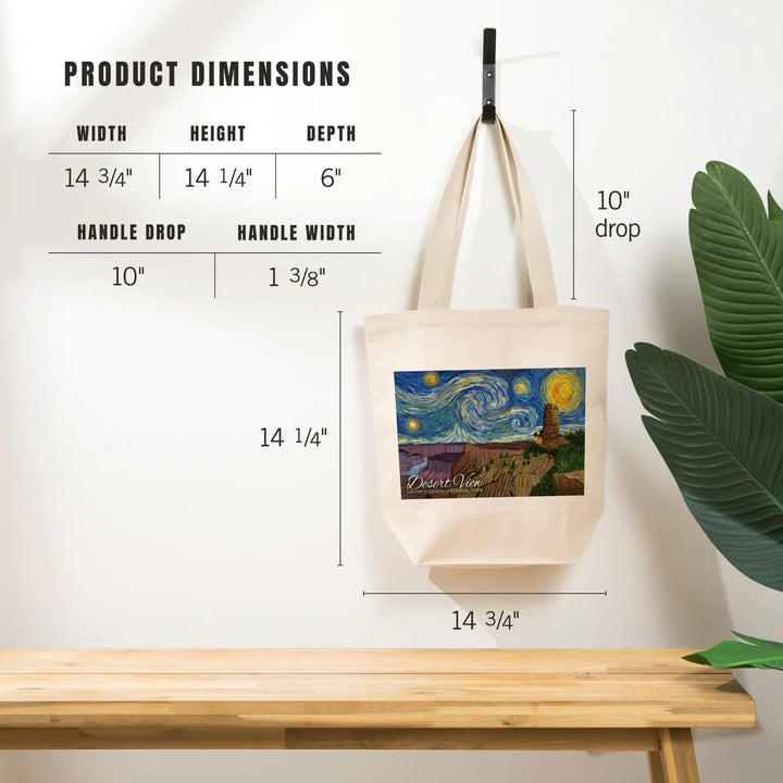 Grand Canyon National Park, Arizona, Desert View, Starry Night, Tote Bag