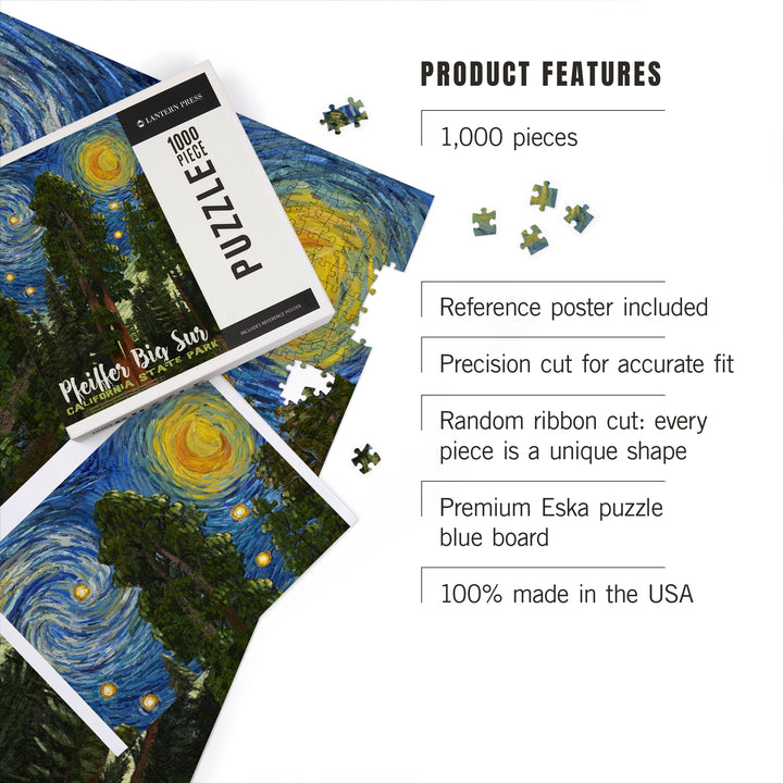 Big Sur, California, Starry Night Series, Pfeiffer Big Sur, 1000 Piece Jigsaw Puzzle