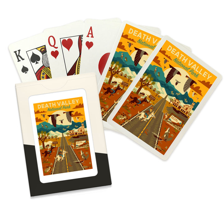 Playing Cards, Death Valley National Park, California, Geometric National Park Series, 52 Card Deck with Jokers in Box, Unique Art