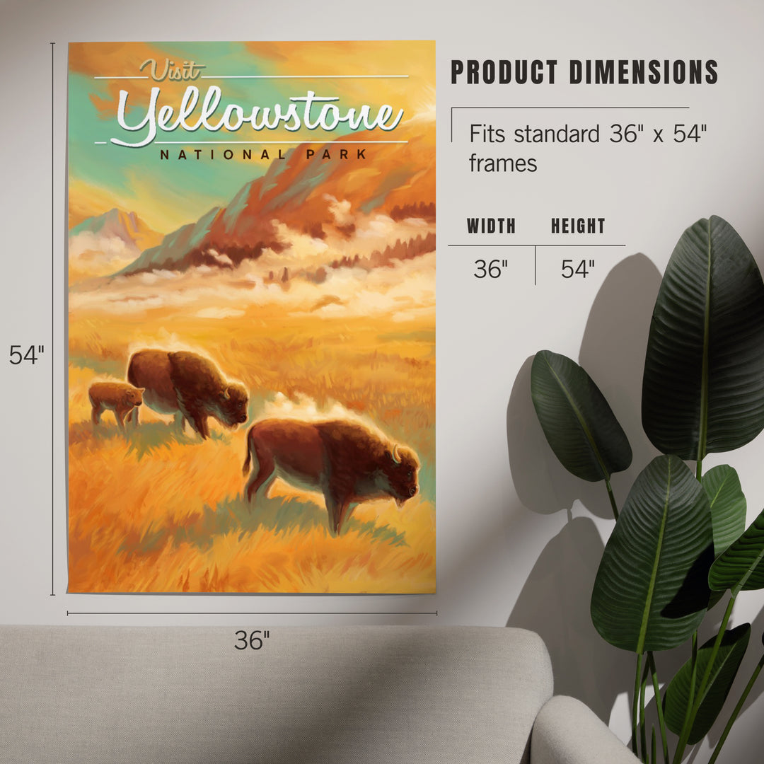 Yellowstone National Park, Bison, Oil Painting, Art & Giclee Prints