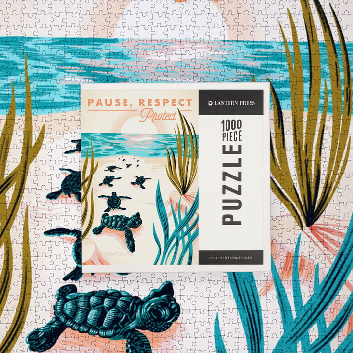 Courageous Explorer Collection, Turtles on Beach, Pause Respect Protect, Jigsaw Puzzle