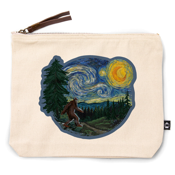 Northwest, Starry Night, Bigfoot, Contour, Lantern Press Artwork, Accessory Go Bag