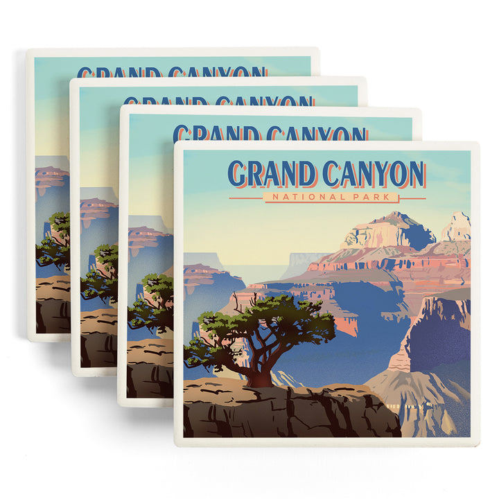 Grand Canyon National Park, Arizona, Lithograph, Coasters