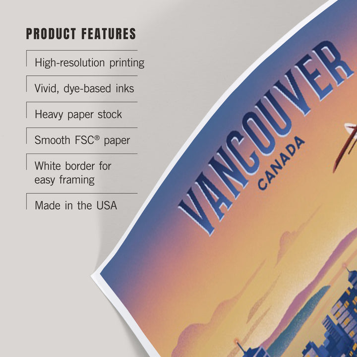 Vancouver, Canada, Canada Place, Lithograph, Art & Giclee Prints
