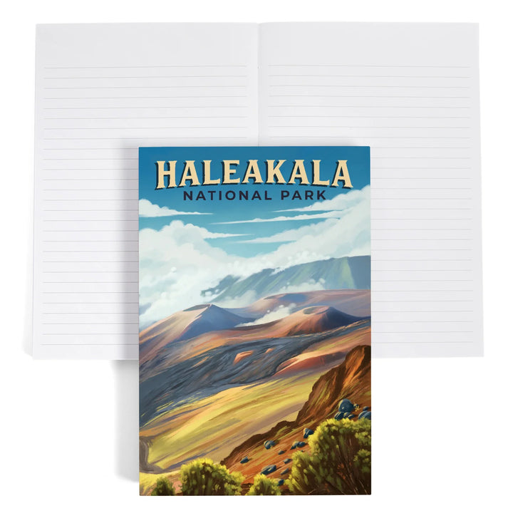 Lined 6x9 Journal, Haleakalā National Park, Hawaii, Oil Painting, Lay Flat, 193 Pages, FSC paper