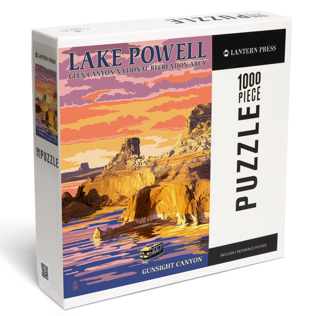 Lake Powell, Gunsight Canyon and Sunset, Jigsaw Puzzle