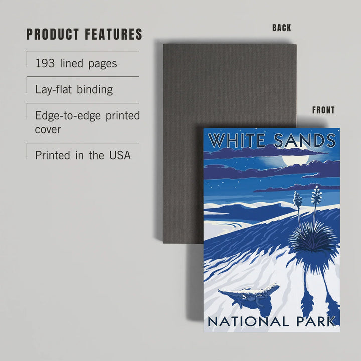 Lined 6x9 Journal, White Sands National Park, New Mexico, Night Scene, Lay Flat, 193 Pages, FSC paper
