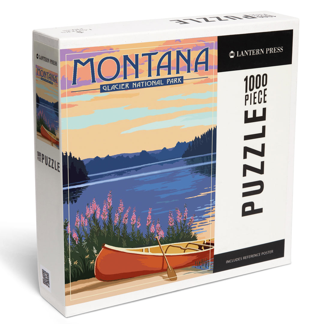 Glacier National Park, Montana, Canoe and Lake, Jigsaw Puzzle