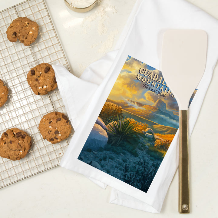 Guadalupe Mountains National Park, Oil Painting, Organic Cotton Kitchen Tea Towels