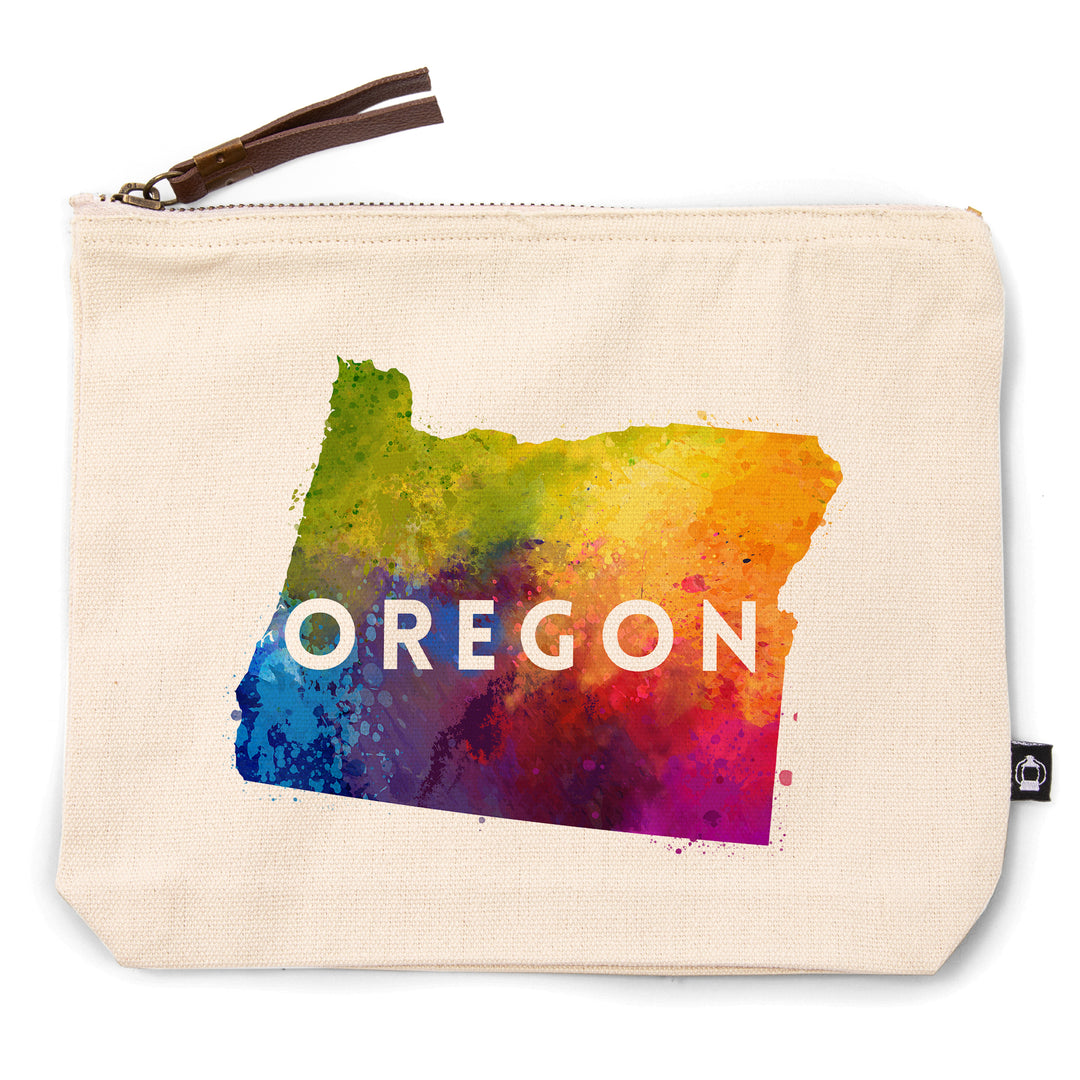 Oregon, State Abstract Watercolor, Contour, Lantern Press Artwork, Accessory Go Bag