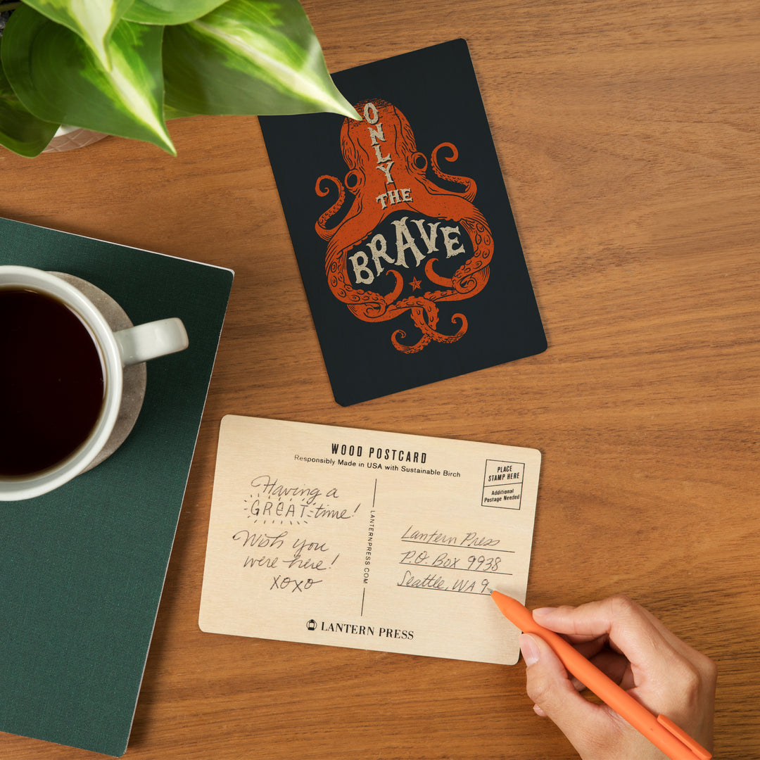 Sailor's Pride Collection, Octopus, Only The Brave, Wood Sign and Postcards