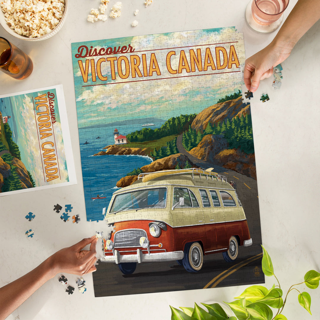 Victoria, Canada, Painterly, Camper Van, Jigsaw Puzzle