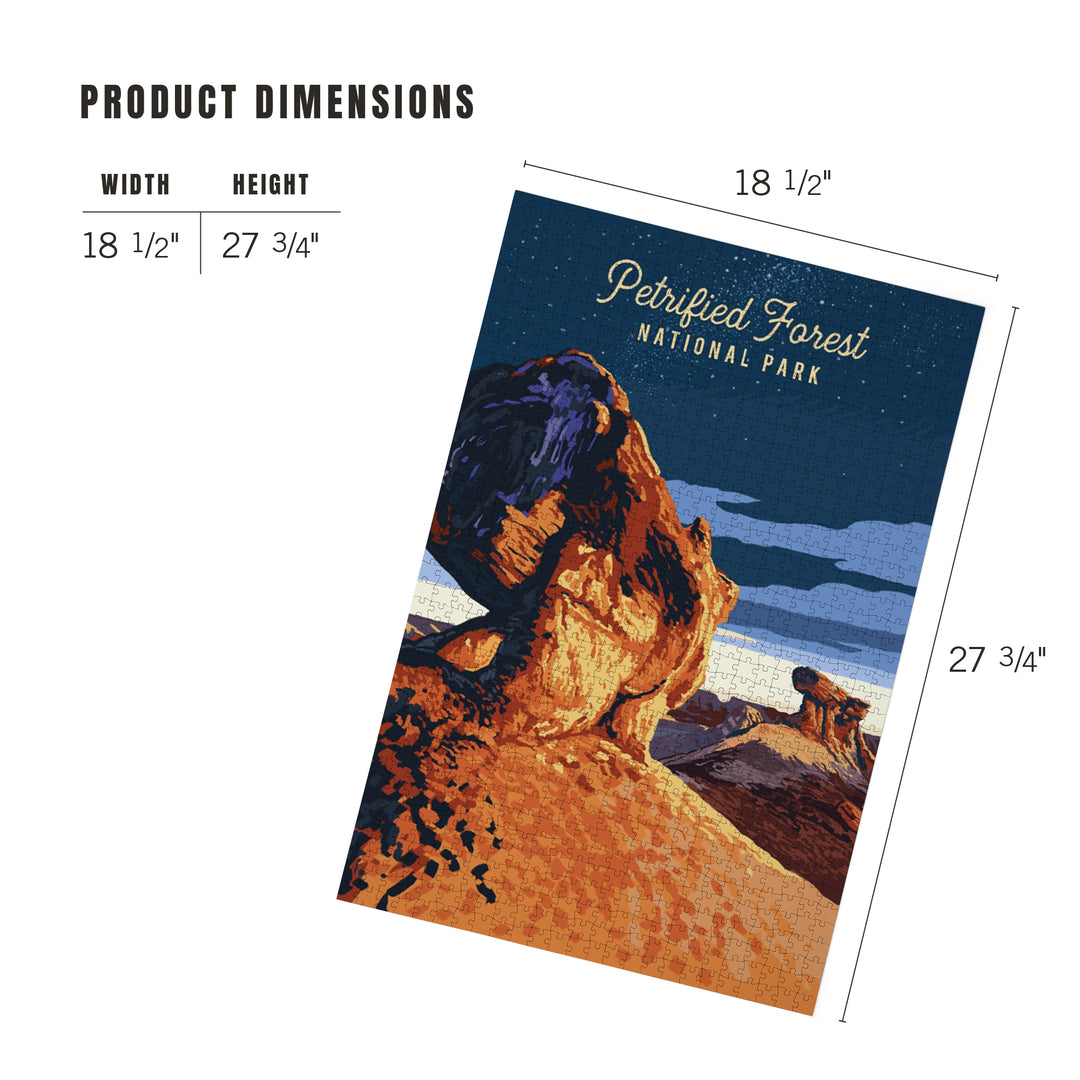 Petrified Forest National Park, Arizona, Painterly, Night Sky, 1000 Piece Jigsaw Puzzle