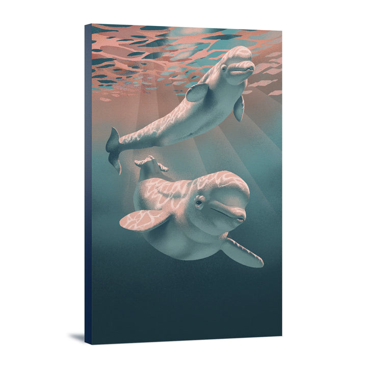 Lithograph, Beluga, Stretched Canvas