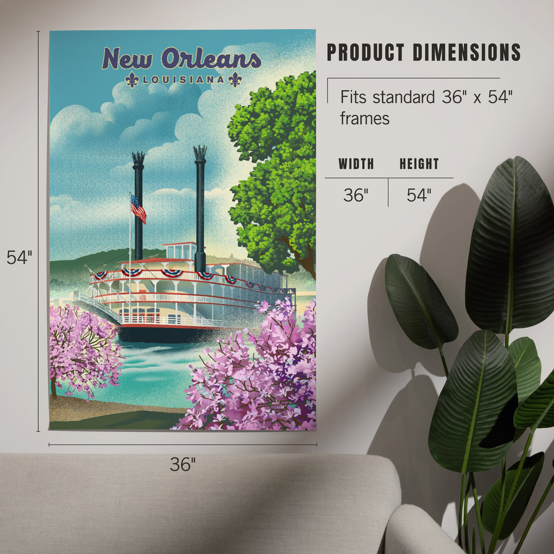 New Orleans, Louisiana, Litho Paddle Wheel, Art & Giclee Prints