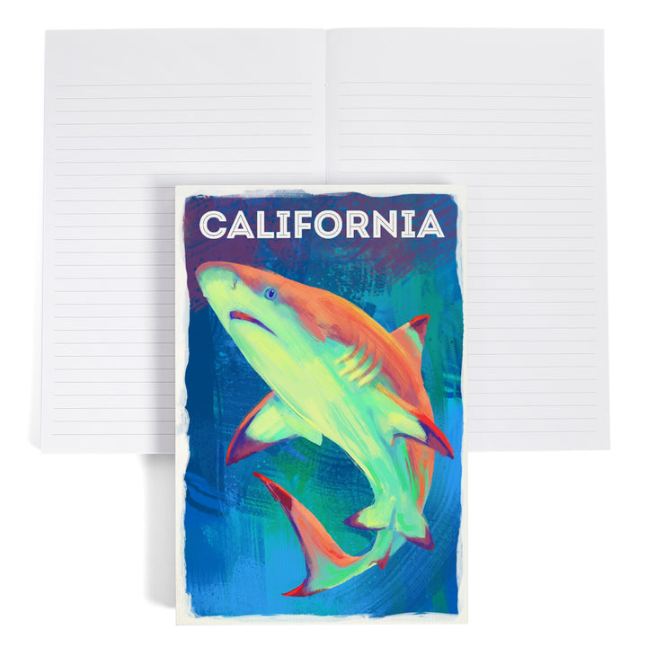 Lined 6x9 Journal, California, Vivid, Blacktip Shark, Lay Flat, 193 Pages, FSC paper
