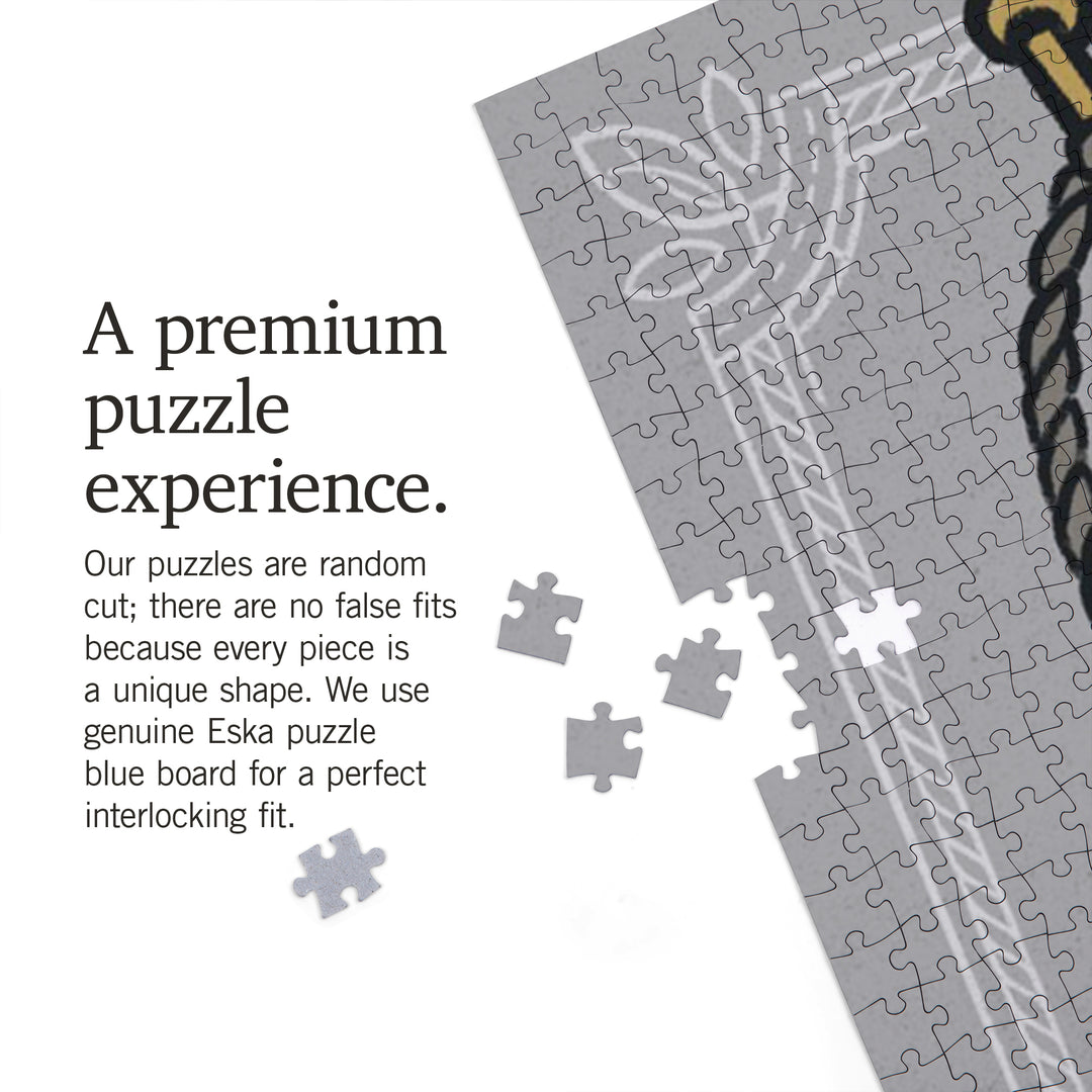 Seattle, WA, Waving State Flag, State Series, 1000 Piece Jigsaw Puzzle