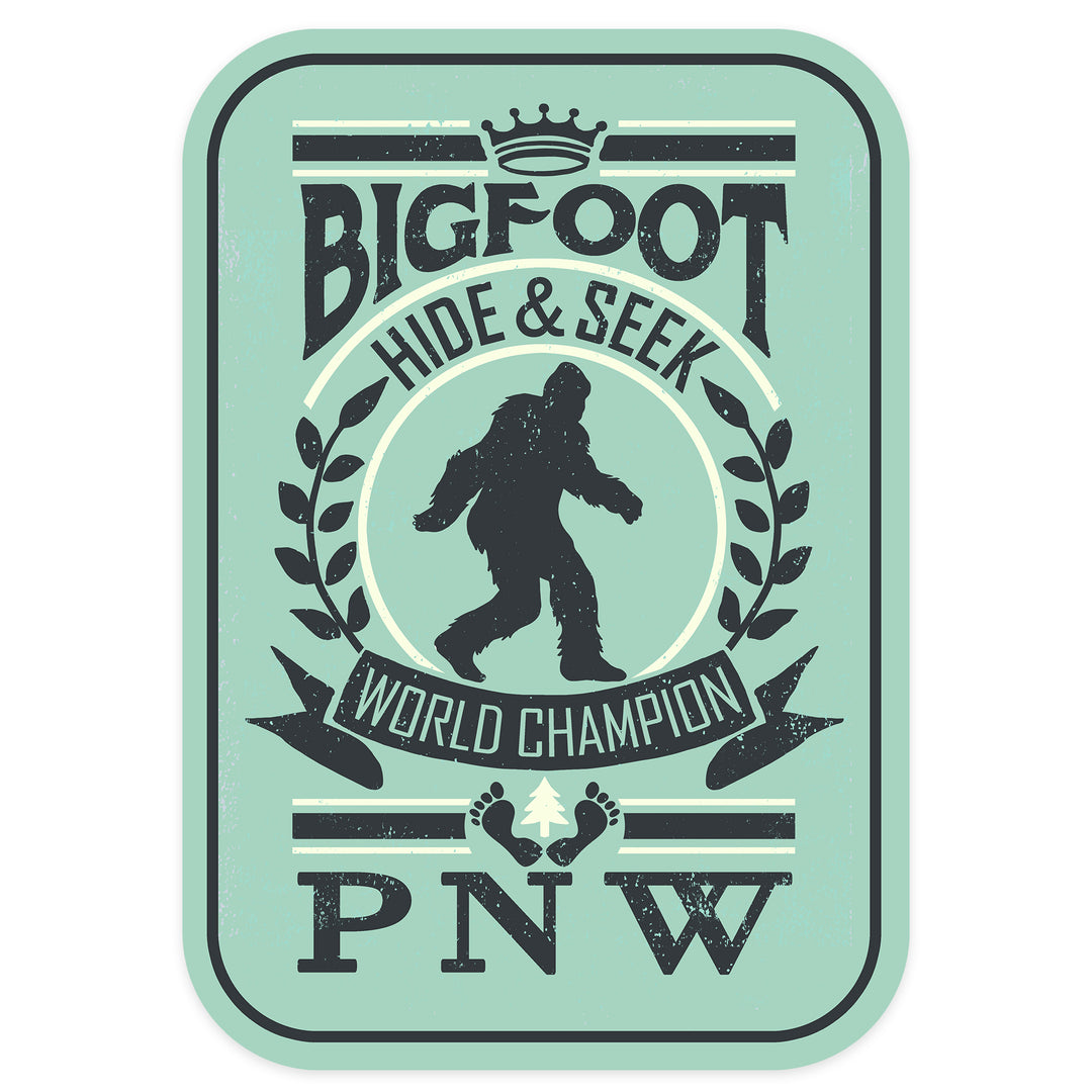 Pacific Northwest, Bigfoot Hide and Seek, Contour, Vinyl Sticker