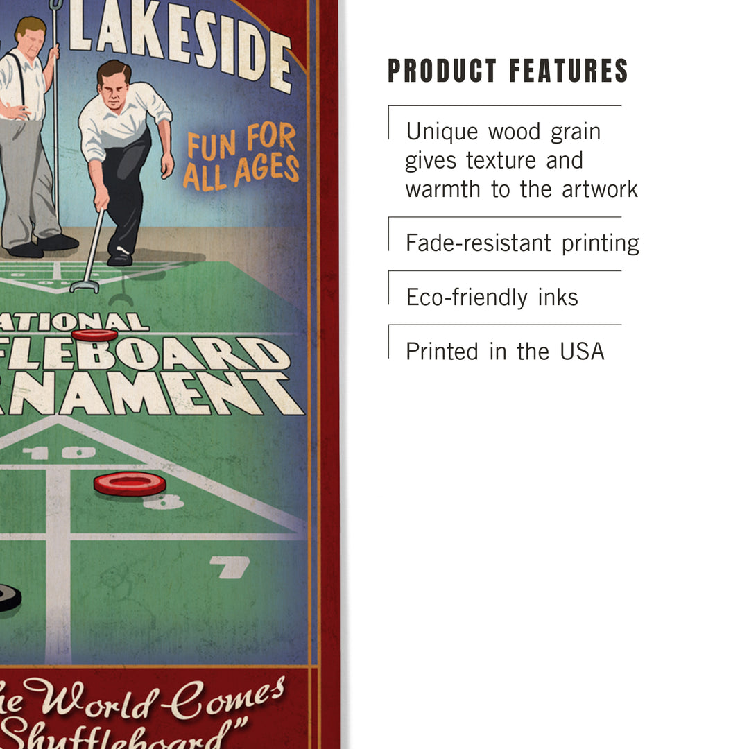 Lakeside, Ohio, Shuffleboard Tournament Vintage Sign, Wood Sign and Postcards