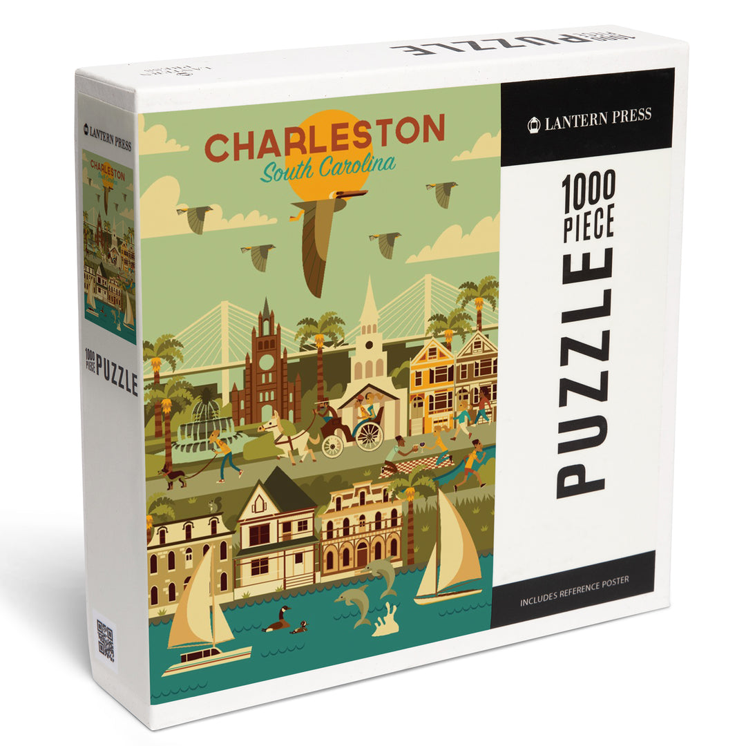 Charleston, South Carolina, Geometric City Series, 1000 Piece Jigsaw Puzzle